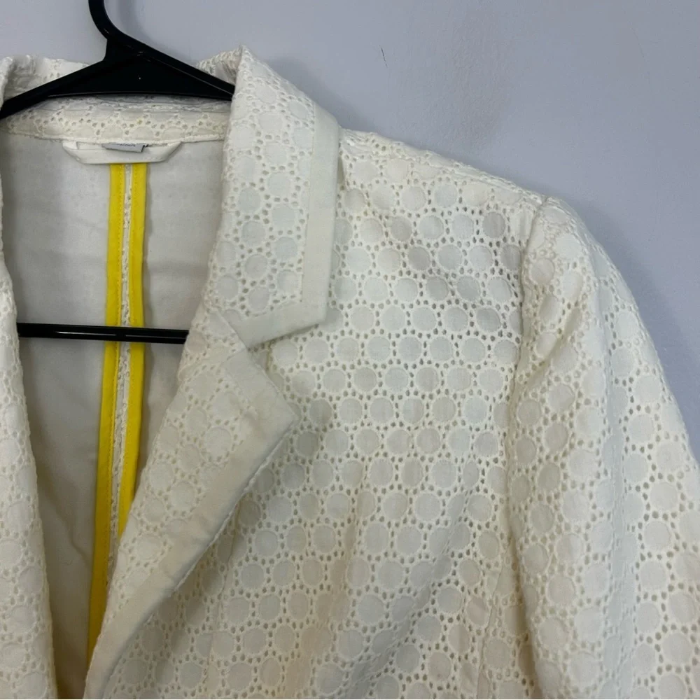 NWOT Boden Ivory Eyelet Lace Cotton Fitted Blazer/Jacket Size 4 NEW